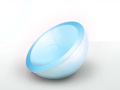 Half Orb 3d ball blue design glossy half orb orb reflective sphere