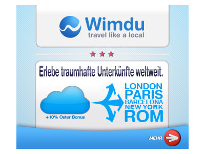 local traveling banner cloud logo stars travel