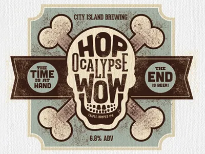 Hopocalypse WOW (spelled more correctly?) beer design illustration label packaging type