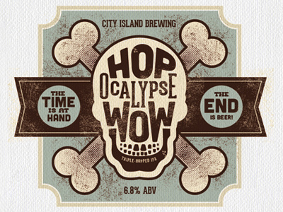 Hopocalypse WOW (spelled more correctly?) beer design illustration label packaging type