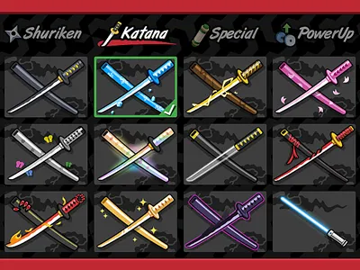 blade blade fire gold ice lightning sakura