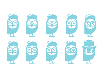 Owls funny icon owl