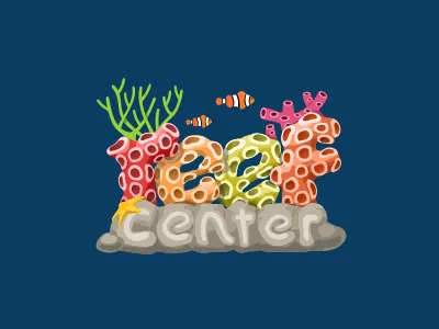 Reef Center coral fish logo logotype ocean reef reef center sea type typography water