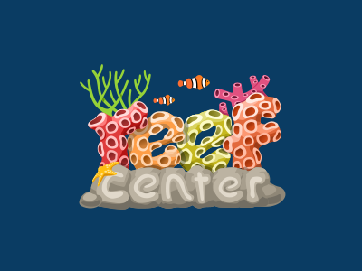 Reef Center coral fish logo logotype ocean reef reef center sea type typography water