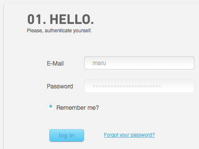 CAKECMS Login Screen css form interface log login user