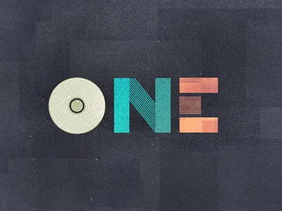 ONE circle contemporary e letters lines modern n number o one rectangle retro square