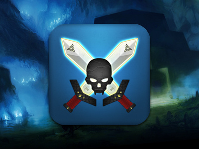 D&D Tracker App Icon app icon ios role playing skulls swords