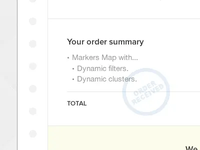 Order received e commerce light stamp summary