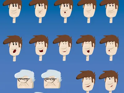 Harry Faces animation character expressions face harry illustration