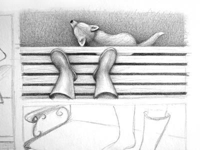 Work in progress... book foxes illustration pencil