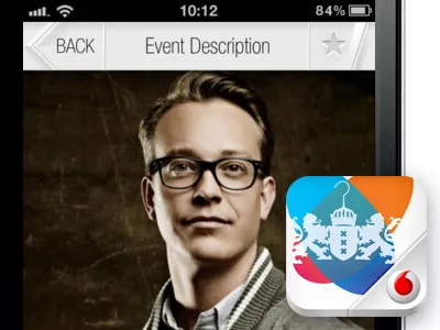 Amsterdam Fashion Week 2012 App, powered by Vodafone android app ios navigation ui white