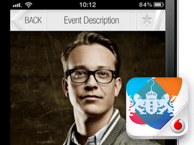 Amsterdam Fashion Week 2012 App, powered by Vodafone android app ios navigation ui white