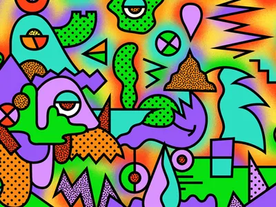 The Fox is Black eyeballs goo gradient grain halftone illustration rainbow sand the fox is black thefoxisblack vector wallpaper zigzag