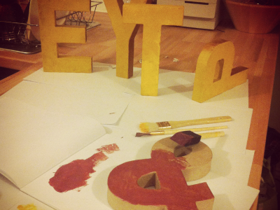 Arts & Crafts night ampersand arts crafts hand made letters typography yellow