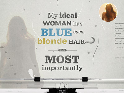 Make Ruby Real - First Concept feature film flash ignition interactive love make ruby real movie paper reality ruby sparks site texture type typewriter website write writing