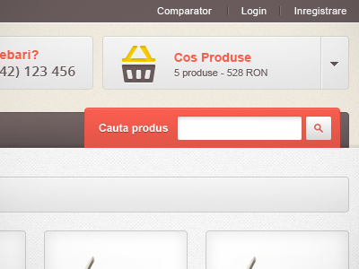 Shop header design orange search shoping cart shoping cart icon