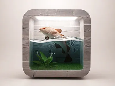 Fish ios icon 3d design fish icon ios webshocker