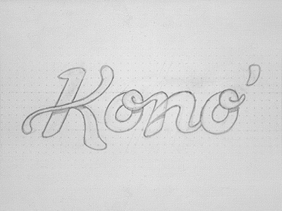 Kono sketch hand lettering initial logo sketch typography