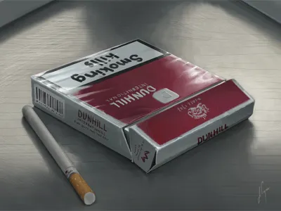 Dunhill digital art illustration still life