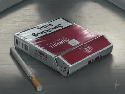 Dunhill digital art illustration still life