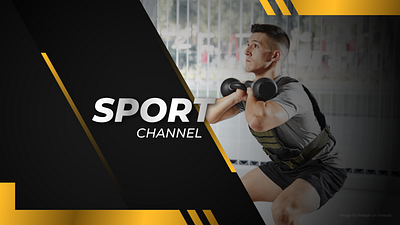 YouTube Sports Channel Banner 1 background banner black freepik gradient sport sports sporty vector yellow youtube