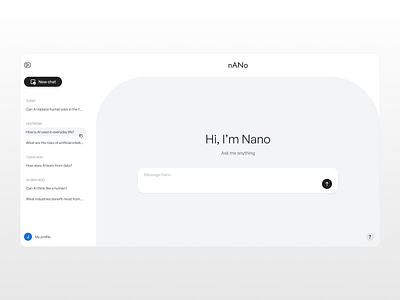 Nano - Generative AI - Exploration chatgpt figma generative ai saas ui ui design ui ux design webapp