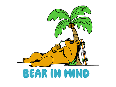 Bear in mind... apparel design beach bear chill coconut custom custom illustration hand drawn hand drawn illustration illustration longboard palm tree relaxing sunglasses surf tropical