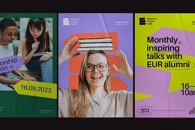 Logo & visual identity for Erasmus Career Café alumni brand identity branding education erasmus career cafe erasmus university rotterdam graphic design logo logo design mentorship logo rotterdam social media templates university visual design visual identity