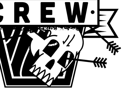 PARTY CREW arrow coffin death ribbion skull texture