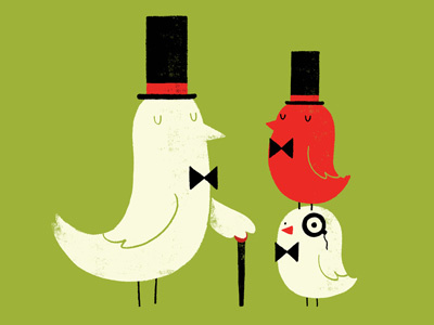 Posh Birds animals birds british graphic illustration posh retro