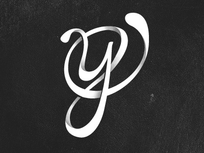 Y letter script swash texture type typography y