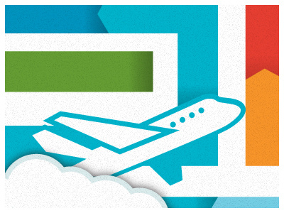 From behind the clouds design icon illustration logo marc mcmillen plane