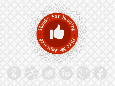 Hire Me Approved compass css badge css circle text css3 css3 transform font icons html html resume jquery lettering.js sass symbolset