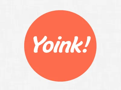 Yoink! Refinements. circlular flow logo mark orange red soft yoink