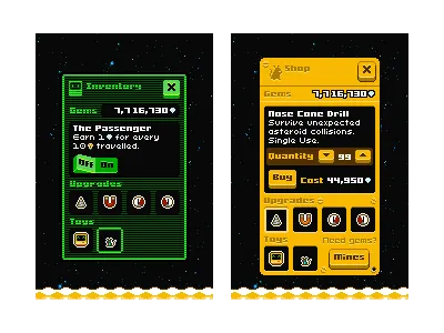 Flip's Escape UI 8bit ami flips escape pixel spacemouse the last rocket