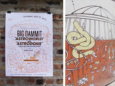 Astro Poster And Vinyl Record astro big dammit chicago color design design team fuck going ham illustration layout lettering make. music orange poster poster design print design rock silkscreen style swag you yup