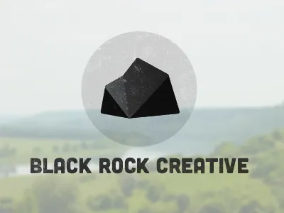 Black Rock Creative logo blur circle grunge landscape logo rock
