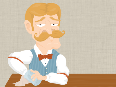 Closeup bartender beer hipster illustration infographic moustache
