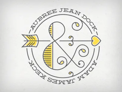 Ampersand Love ampersand arrow crest illustration lettering seal stamp typography wedding wedding invitation