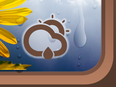 Raindrops adobe fireworks blue brown clouds drops glass rain ui weather