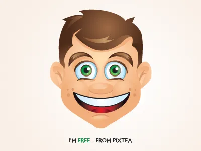 Free Vector Character ai cartoon character decean eps face free head illustration illustrator mascot nelutu pixtea psd smile vector