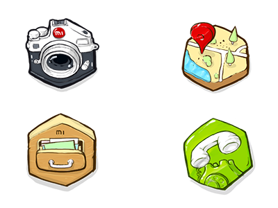 unfinished_illustration icons android camera drawer icon illustration map phone