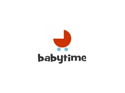 Babytime baby babytime brand branding communication agency kid logo logo design logo designer pavel surovy stroller symbol time