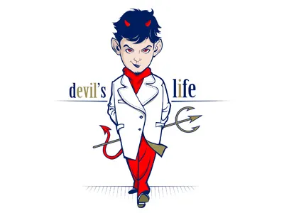 Cartoon Devil Character beauty cartoon character child comic cute demon devil evil face fantasy fun halloween hell horn horror human kid little male men monster people person satan scary smile tail walk young