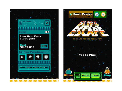 More Flip's Escape UI 8bit ami flips escape pixel spacemouse the last rocket