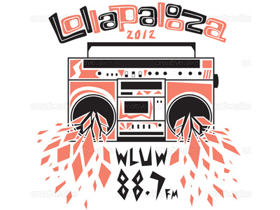 Lolla WLUW Tote Bag boombox creative allies illustration lollapalooza radio