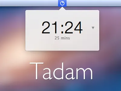 A screenshot from Tadam app cocoa mac osx pomodoro productivity tadam timer