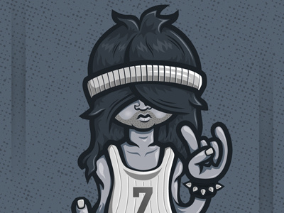 Metalhead character hair heavy illustration metal