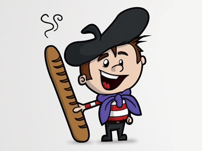 Paris Boy bread character france la le le pain paris