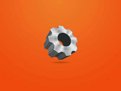 Gear cog gear icon metal round